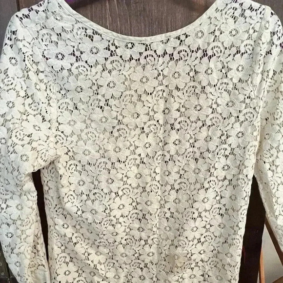 The Limited Women‎ Small Blouse Cream Cotton Lace Floral Whimsy Fairy Classic - Picture 2 of 9